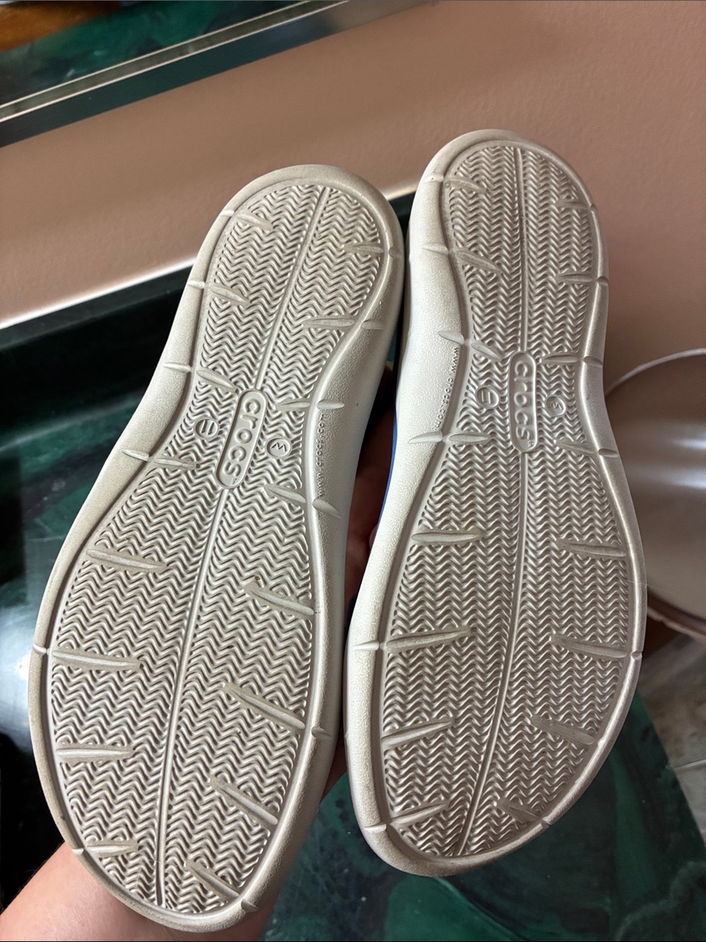 CROCS Women’s Blue Multi-Strap Slide Sandals - Picture 5 of 5